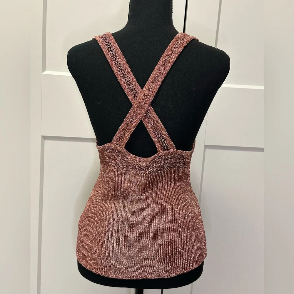 NWT Free People Metallic Top, Copper, Size Small